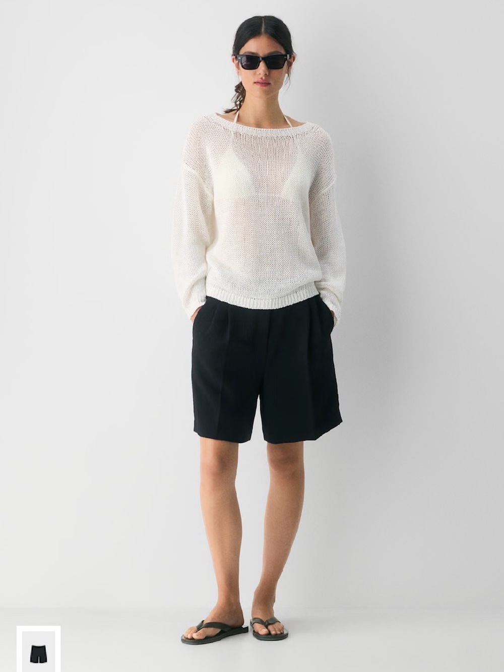 ARITZIA LITTLE MOON KASBAH LINEN SUMMER KNIT SWEATER SIZE MEDIUM IN OAK